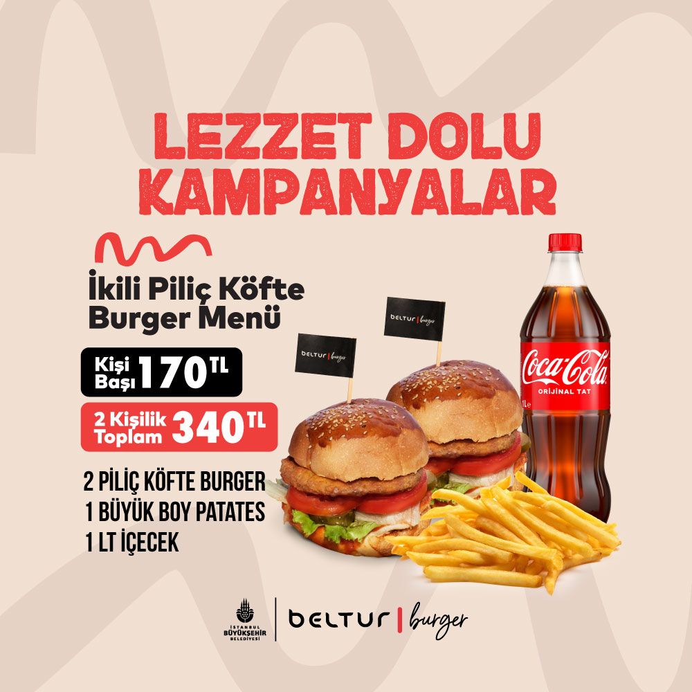 İkili Piliç Köfte Burger Menü